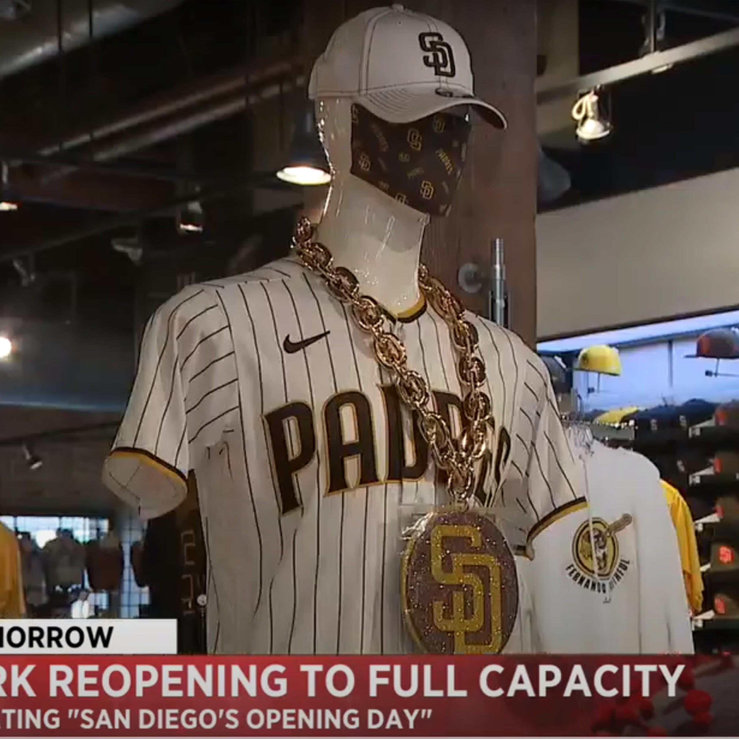 San Diego Padres Swag Chain Spinning Gold Costume Jewelry